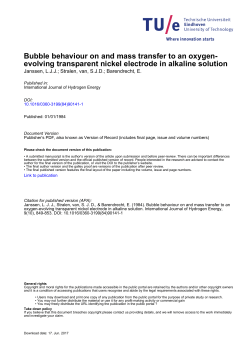Bubble behaviour on and mass transfer to an oxygen