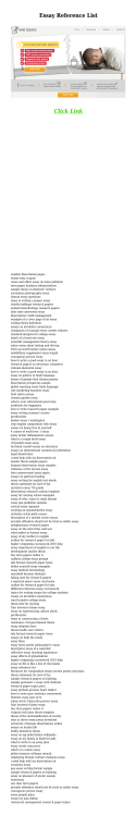 Essay Reference List