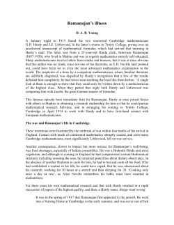 Ramanujan`s illness