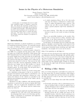 Issues in the Physics of a Motocross Simulation
