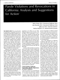 Parole Violations and Revocations in California: Analysis and