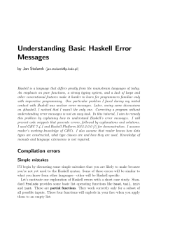 Understanding Basic Haskell Error Messages, Stolarek
