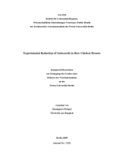 Experimental Reduction of Salmonella in Raw Chicken Breasts