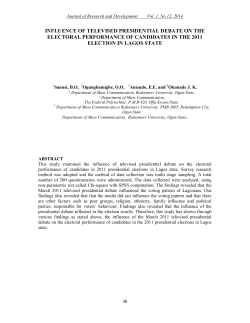 influence of televised presidential debate on the electoral