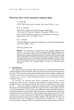 Binomial states of the quantized radiation field