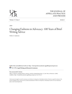 Changing Fashions in Advocacy: 100 Years of Brief