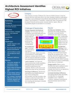 Architecture Assessment Identifies Highest ROI Initiatives