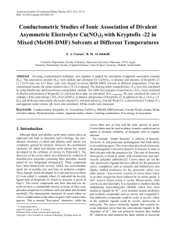 Conductometry – Kryptofix-22 – Association – Cu(NO3)2 – (MeOH