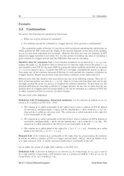 Continuation of solutions