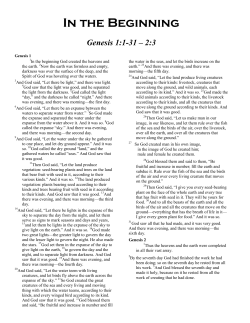In the Beginning - Free Sunday School Curriculum
