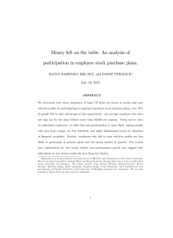 Money left on the table: An analysis of participation in