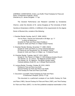 Leo Kraft`s Three Fantasies for Flute and Piano: A