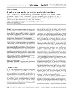 A lock-and-key model for protein&ndash;protein interactions