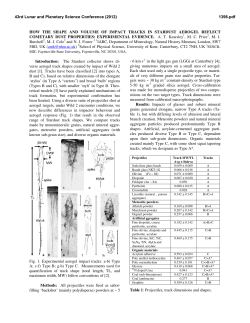 HOW THE SHAPE AND VOLUME OF IMPACT TRACKS IN