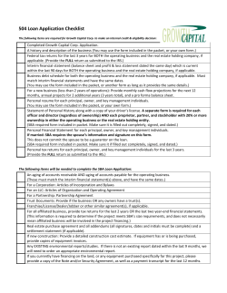 504 Loan Application Checklist