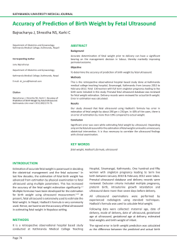 Accuracy of Prediction of Birth Weight by Fetal Ultrasound