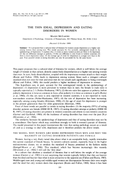 the thin ideal, depression and eating disorders in women