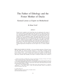 The Father of Ethology and the Foster Mother of Ducks: Konrad