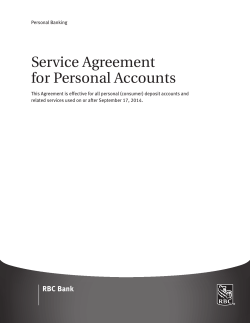 Service Agreement for Personal Accounts