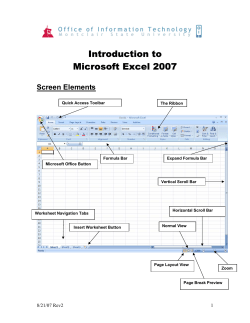 Introduction to Microsoft Excel 2007