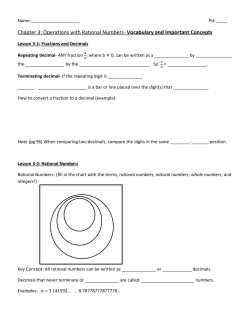 Chapter 3: Operations with Rational Numbers