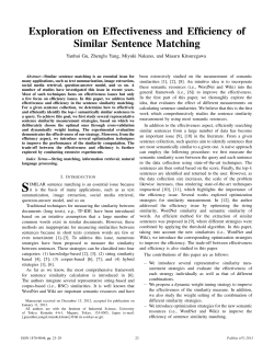 Exploration on Effectiveness and Efficiency of Similar Sentence