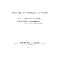 Exit Strategy - Projects at Harvard