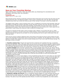 Save on Your Franchise Startup