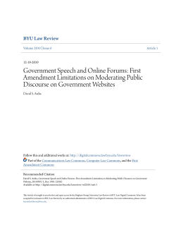 Government Speech and Online Forums: First Amendment