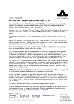 An honour for Ben Roberts-Smith VC