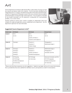 Course Descriptions for 2016-17 Art courses at Simsbury High School