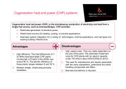 Cogeneration heat and power (CHP) systems