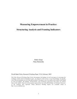 Measuring Empowerment in Practice: Structuring Analysis and