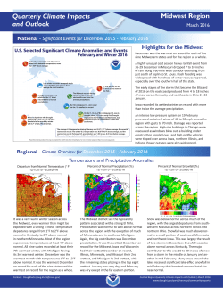 Quarterly Climate Impacts and Outlook Midwest Region