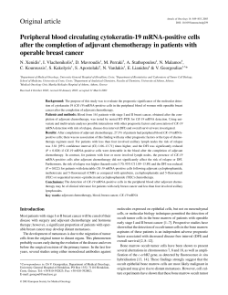 Peripheral blood circulating cytokeratin-19 mRNA