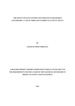 The Effects Of Dam Construction Process On Household Livelihoods