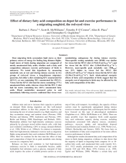 Effect of dietary fatty acid composition on depot fat and exercise