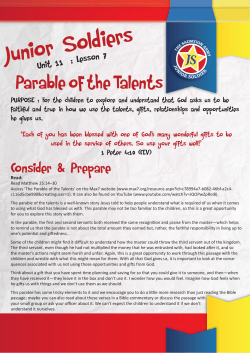 Lesson 7 - Parable of the Talents