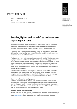 Press Release: Smaller, lighter and nickel-free