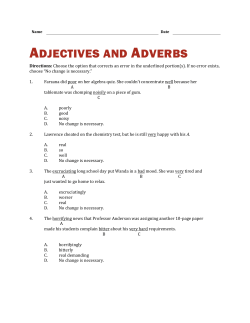Adjectives and Adverbs