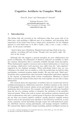 Cognitive Artifacts in Complex Work