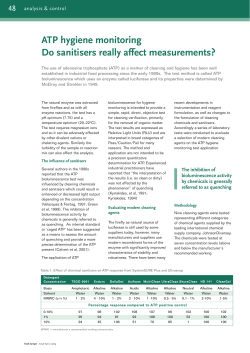 ATP Hygiene Monitoring: Do Sanitizers Really Affect