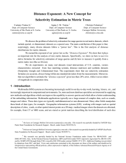 Distance Exponent: A New Concept for Selectivity - ICMC