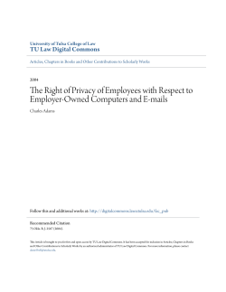 The Right of Privacy of Employees with Respect to Employer