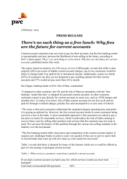 There`s no such thing as a free lunch: Why fees are the future