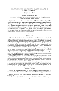GRANULOMATOUS REACTION TO BARIUM SULFATE IN AND