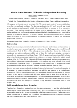 Middle school students` difficulties in proportional reasoning