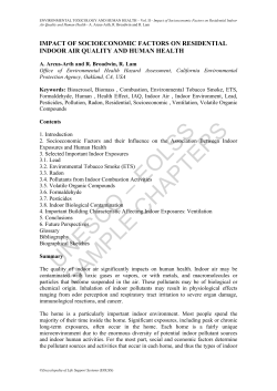 Impact of Socioeconomic Factors on Residential Indoor