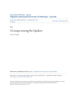 A Lenape among the Quakers - DigitalCommons@University of