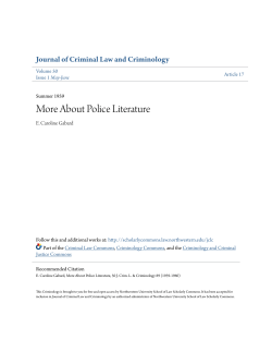 More About Police Literature - Scholarly Commons